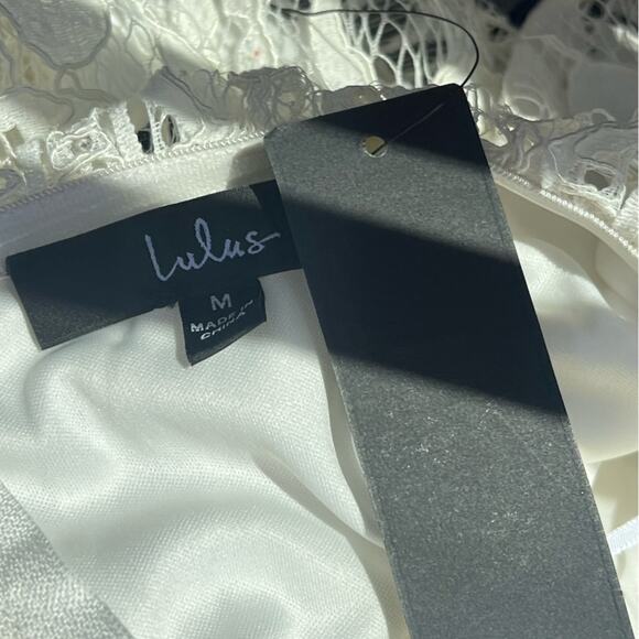 Lulus NWT White Lace Strapless Midi Dress medium - Picture 12 of 12